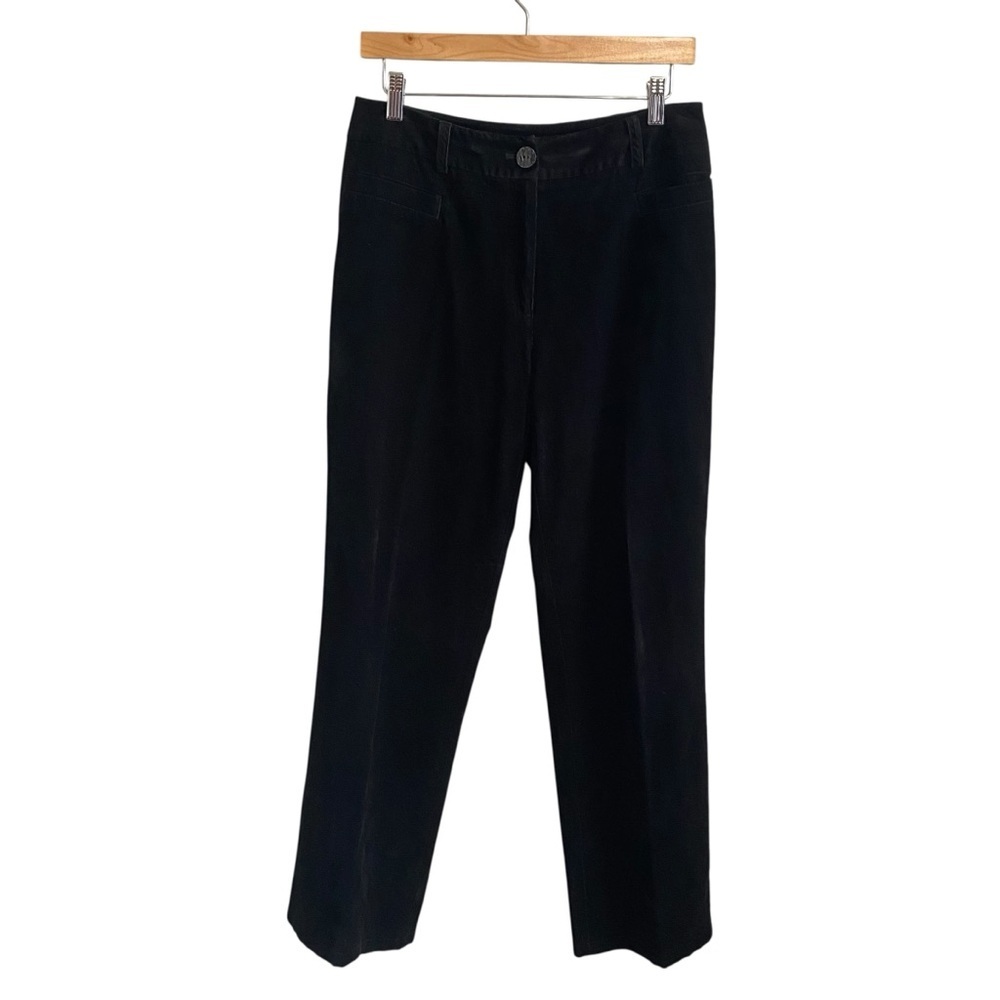 J.Jill Black Corduroy Mid Rise Button Pocket Straight Leg Pants Size 8